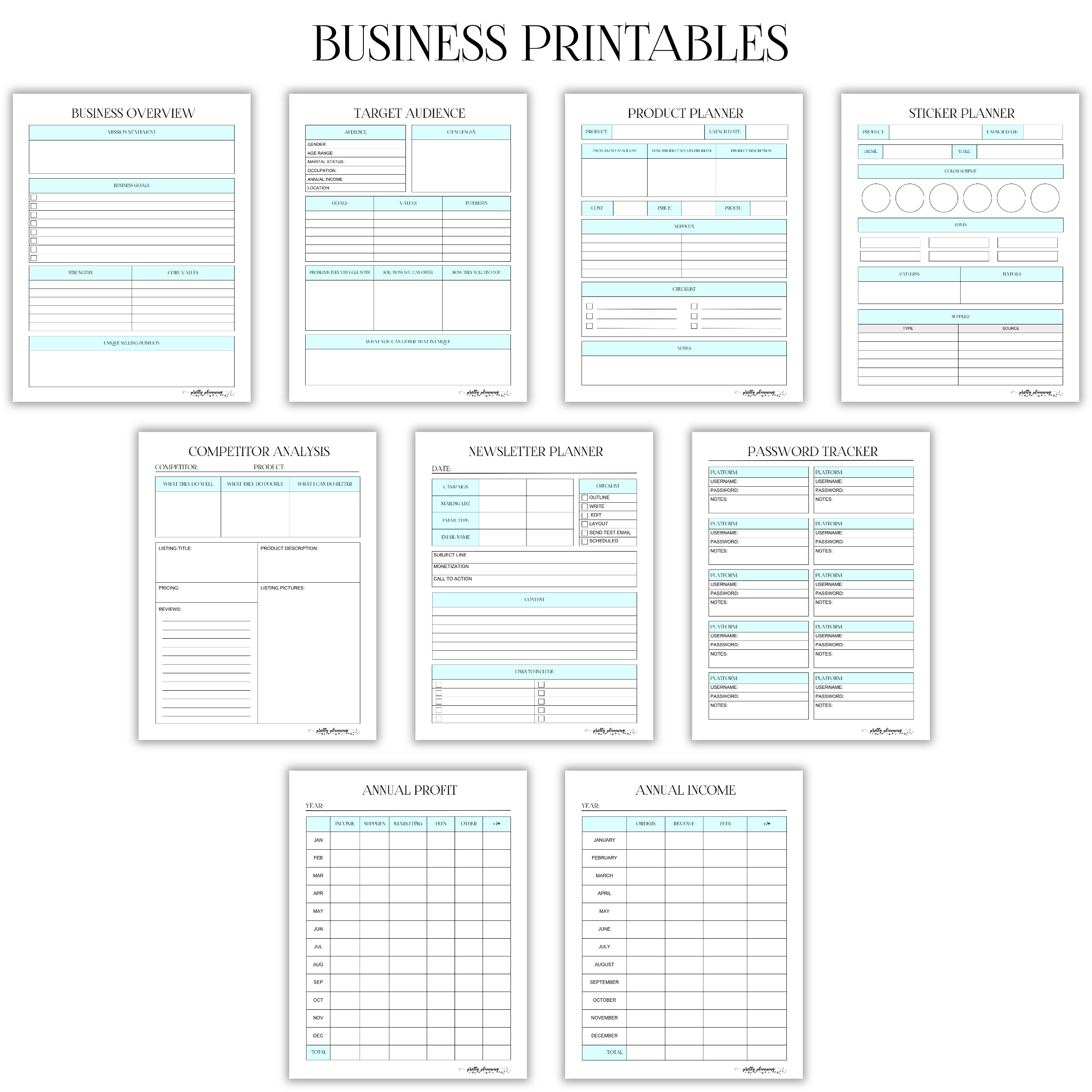 Online Business Printables