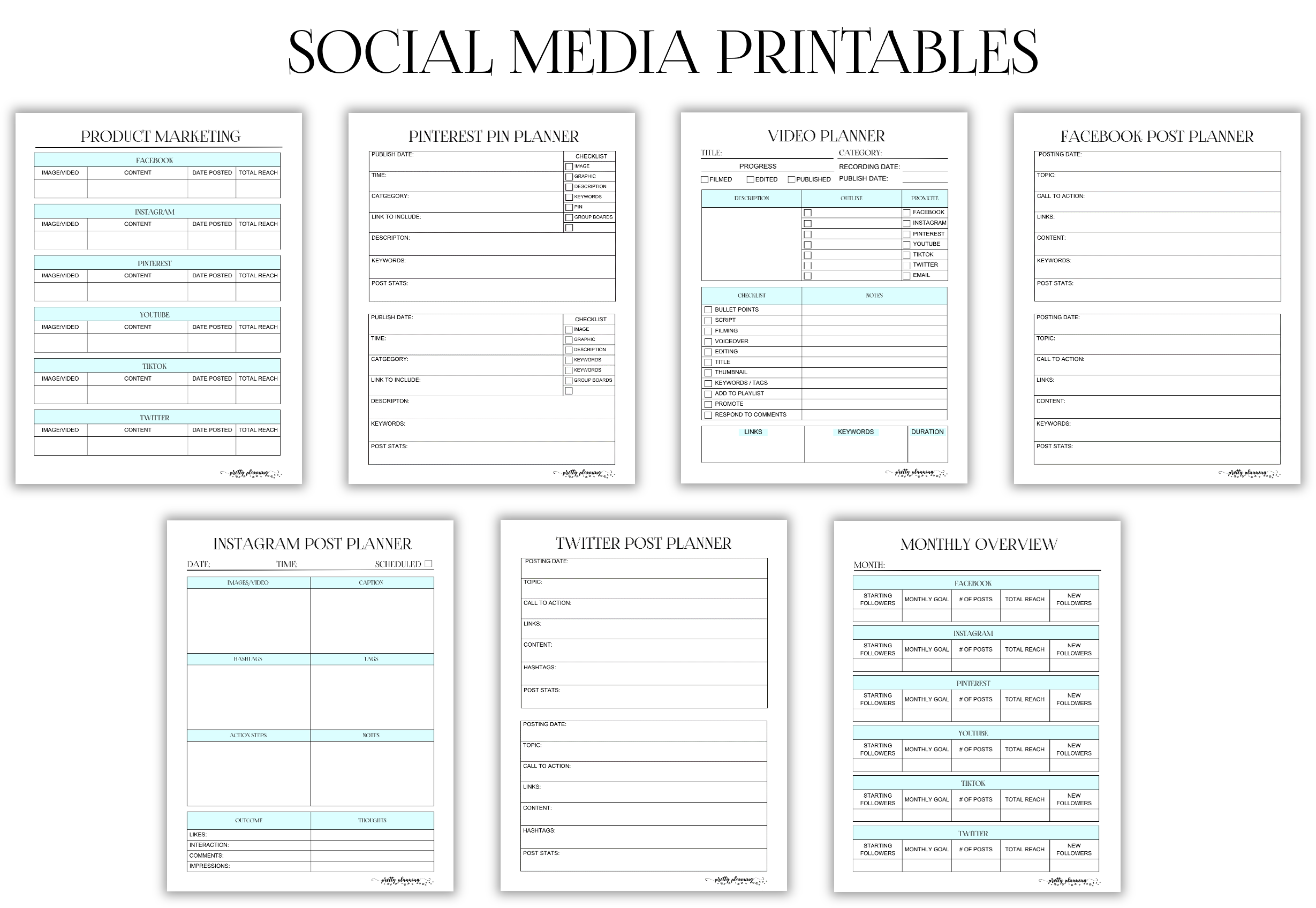 Social Media Printables